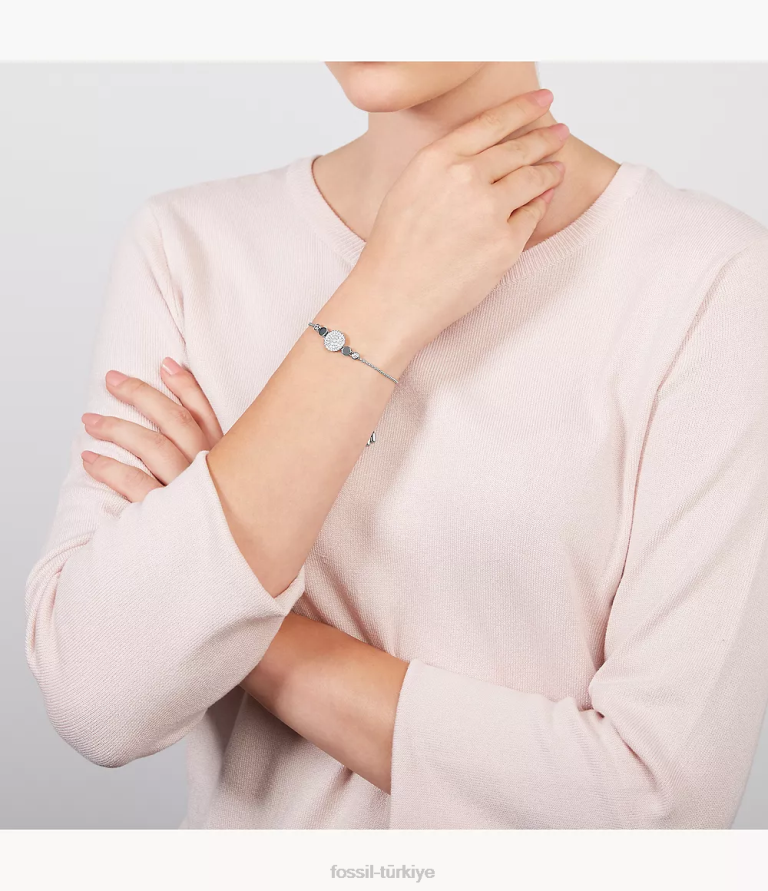 Fossil 6J041013 sedef val mozaik disk bilezik takı kadınlar