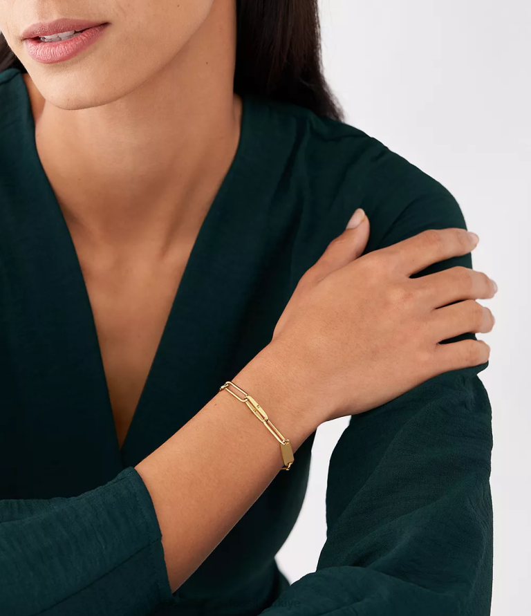 Fossil 6J041014 altın tonu miras essentials paslanmaz çelik zincir bilezik takı kadınlar