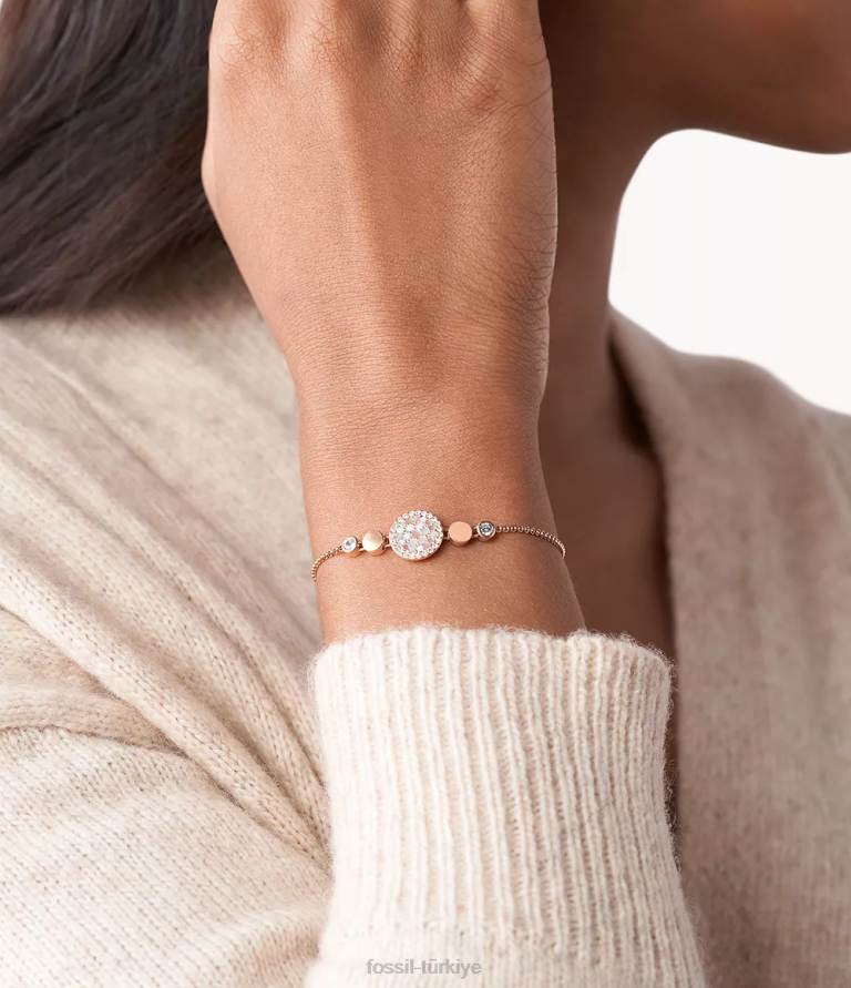 Fossil 6J041017 sedef val mozaik disk bilezik takı kadınlar