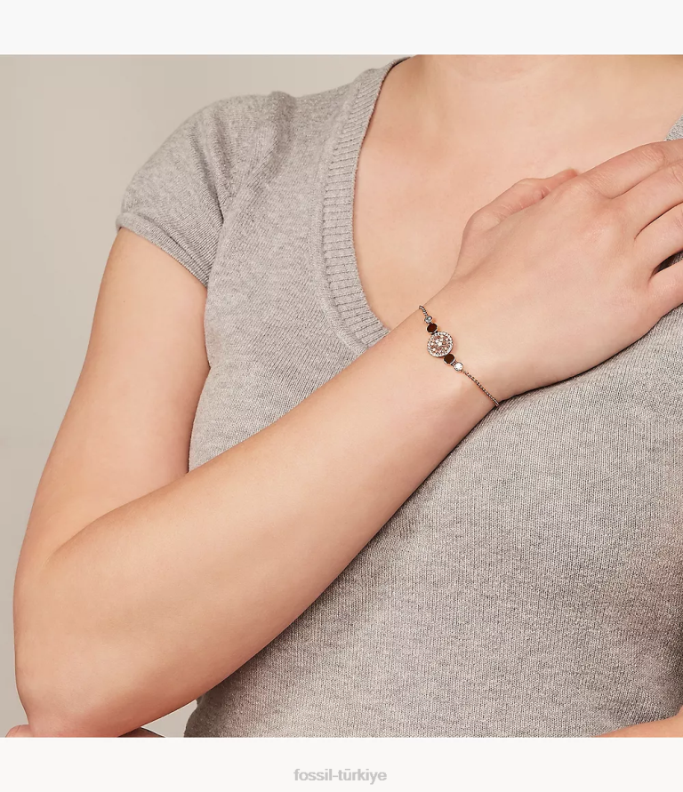 Fossil 6J041017 sedef val mozaik disk bilezik takı kadınlar