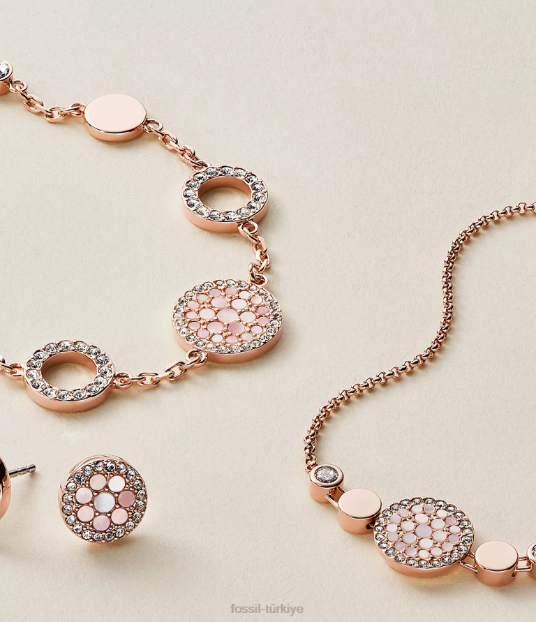 Fossil 6J041017 sedef val mozaik disk bilezik takı kadınlar