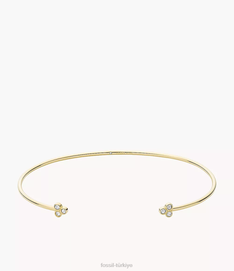 Fossil 6J041019 altın tonu sadie trio glitz paslanmaz çelik manşet bilezik takı kadınlar