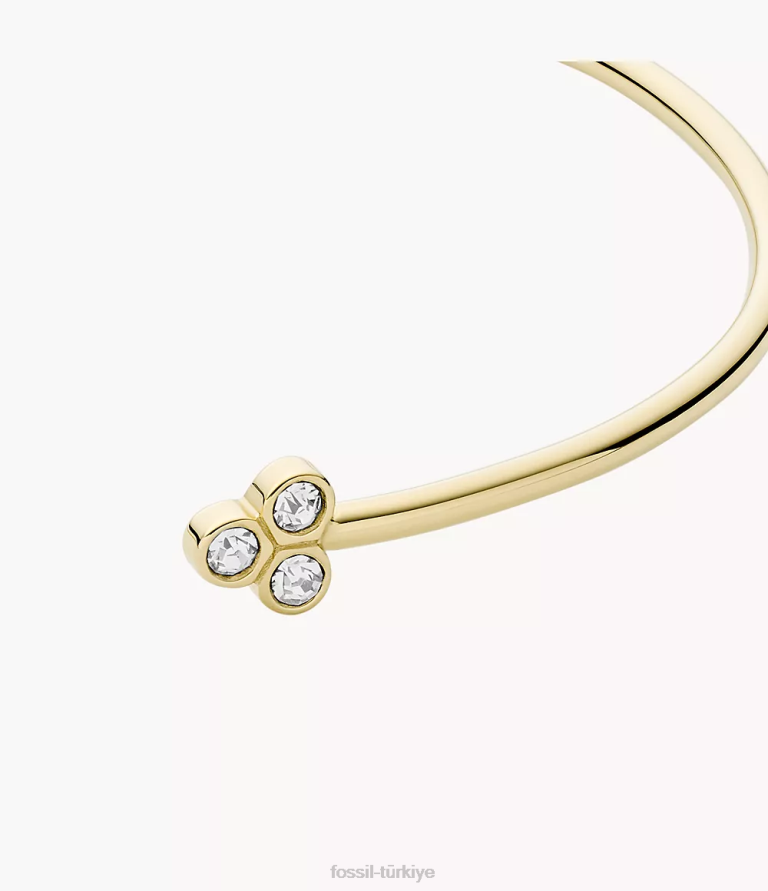 Fossil 6J041019 altın tonu sadie trio glitz paslanmaz çelik manşet bilezik takı kadınlar