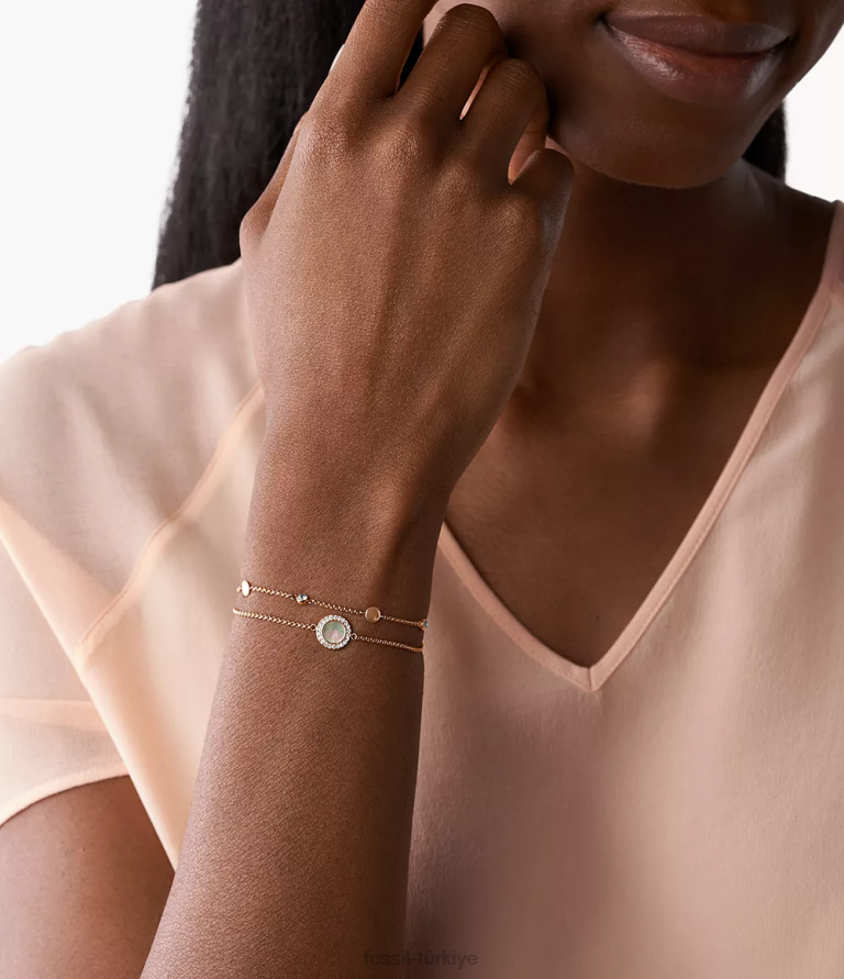 Fossil 6J041020 gri sedef val bilezik takı kadınlar