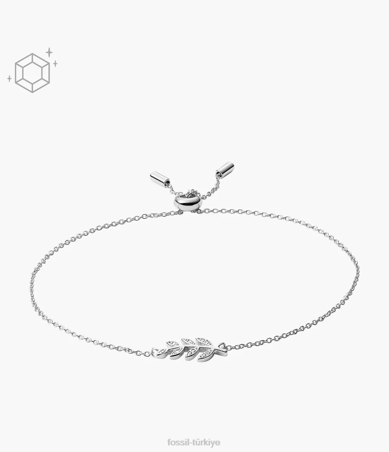 Fossil 6J041022 gümüş elliott zeytin dalı sterlini bilezik takı kadınlar