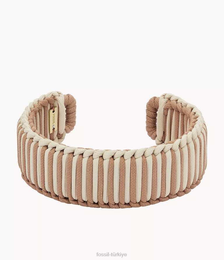 Fossil 6J041023 altın tonu yaz manşet pirinç bileklik bilezik takı kadınlar