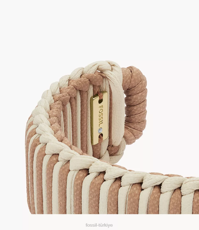 Fossil 6J041023 altın tonu yaz manşet pirinç bileklik bilezik takı kadınlar