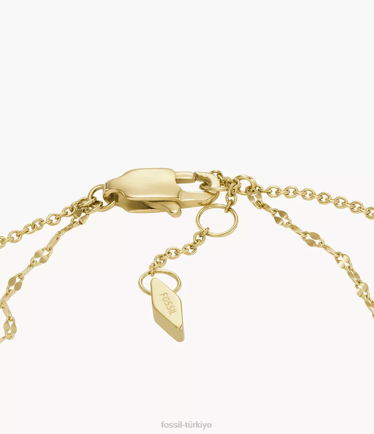 Fossil 6J041026 beyaz sedef gözyaşı zincir bilezik takı kadınlar