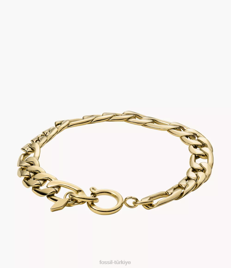 Fossil 6J041126 altın tonu rowan oh çok sevimli paslanmaz çelik zincir bileklik takı kadınlar