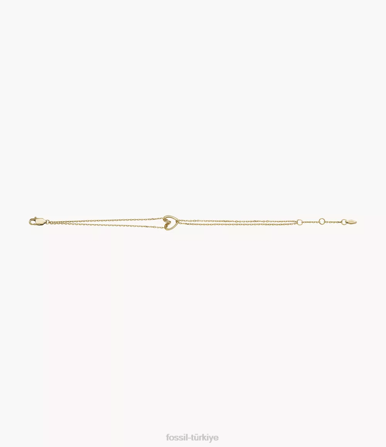Fossil 6J041146 altın tonu paslanmaz çelik zincir bilezik takı kadınlar