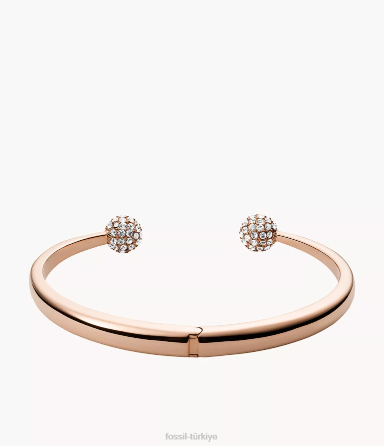 Fossil 6J041159 gül altın tonu paslanmaz çelik bilezik takı kadınlar