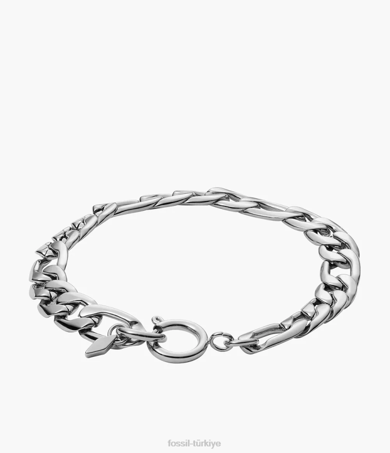 Fossil 6J041161 gümüş ton rowan oh çok sevimli paslanmaz çelik zincir bileklik takı kadınlar
