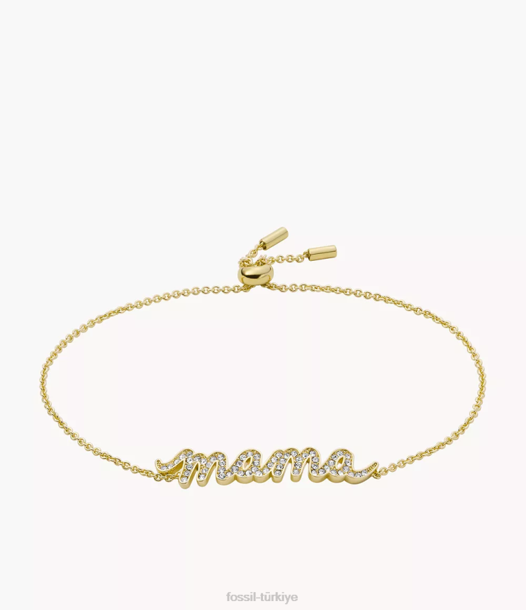 Fossil 6J041168 altın tonu pirinç zincir bilezik takı kadınlar