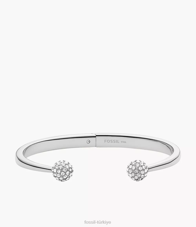 Fossil 6J041186 gümüş ton paslanmaz çelik bilezik takı kadınlar