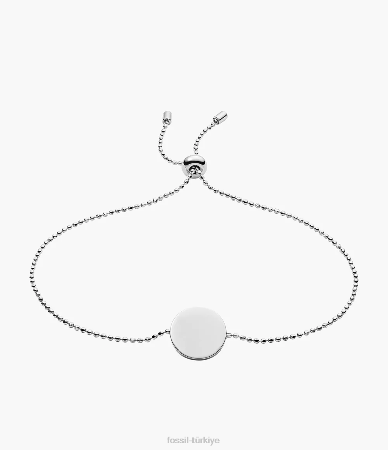 Fossil 6J041204 gümüş ton disk paslanmaz çelik bilezik takı kadınlar