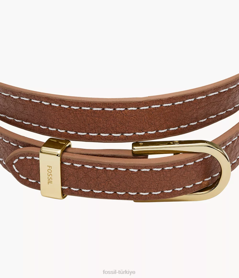 Fossil 6J041208 kahverengi miras d-link deri kayış bileklik takı kadınlar