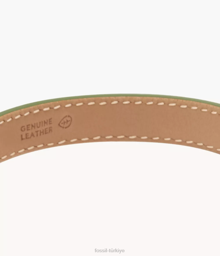 Fossil 6J041214 orta yeşil miras d-link deri kayış bileklik takı kadınlar