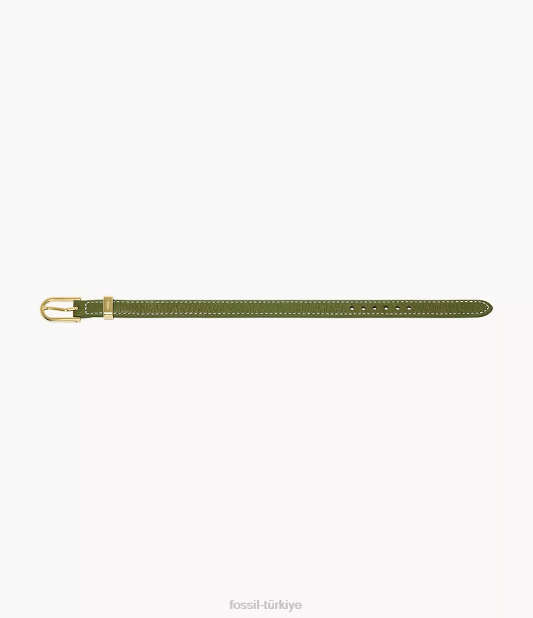 Fossil 6J041214 orta yeşil miras d-link deri kayış bileklik takı kadınlar