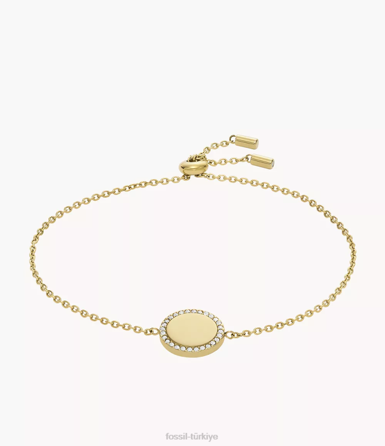 Fossil 6J041230 altın tonu elliott paslanmaz çelik zincir bilezik takı kadınlar