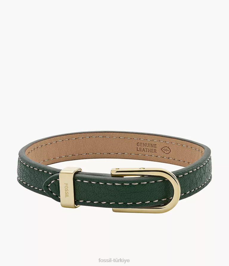 Fossil 6J041251 yeşil miras d-link deri kayış bileklik takı kadınlar