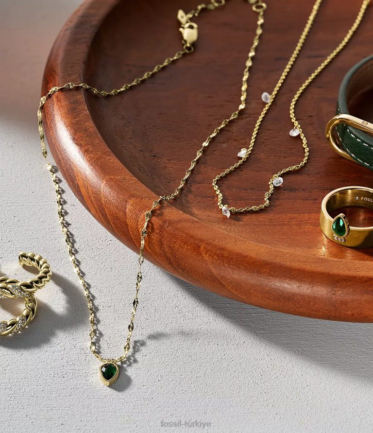 Fossil 6J041251 yeşil miras d-link deri kayış bileklik takı kadınlar