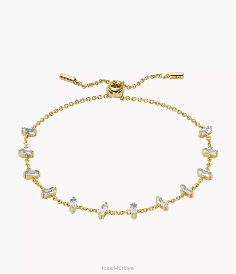 Fossil 6J041296 altın tonu ela pirinç zincir bileklik takı kadınlar