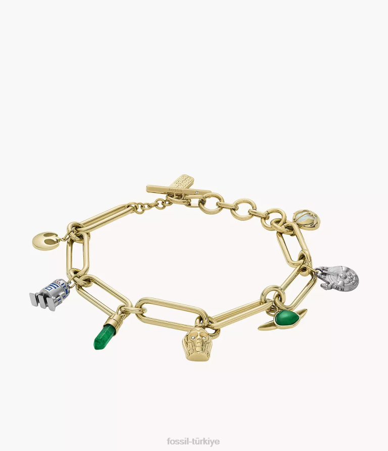 Fossil 6J04962 opal/yeşil acenturin/mavi emaye yıldız savaşları çekicilik bilezik takı kadınlar