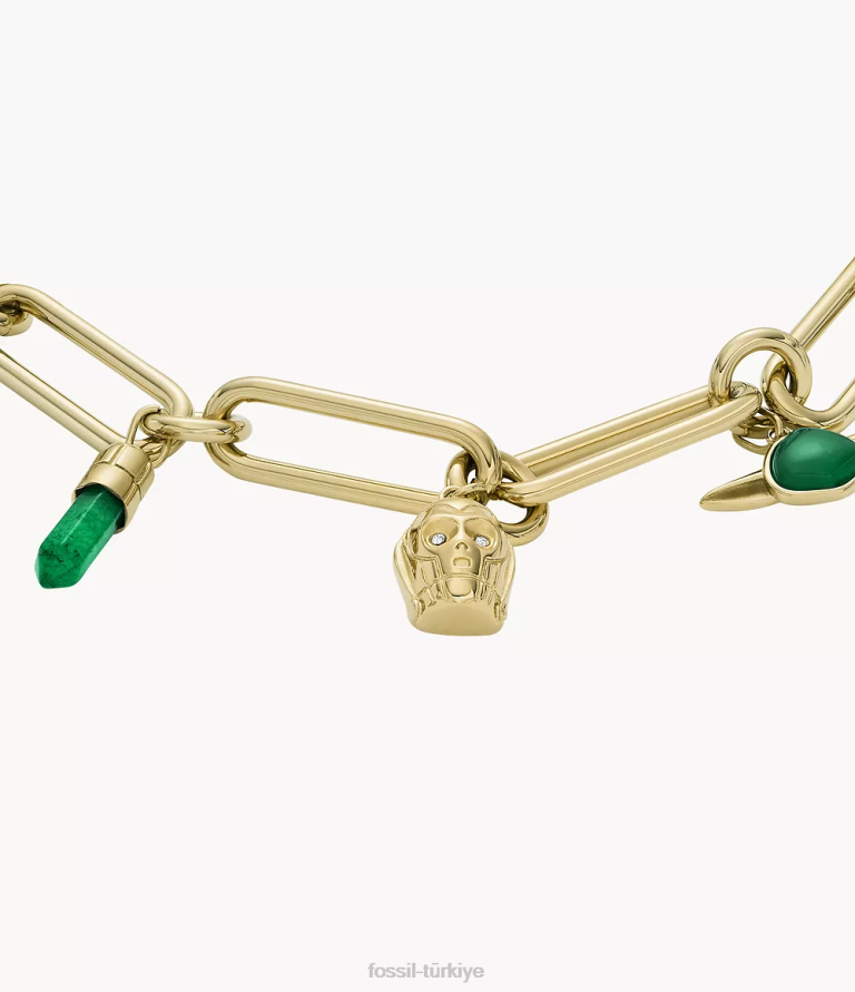 Fossil 6J04962 opal/yeşil acenturin/mavi emaye yıldız savaşları çekicilik bilezik takı kadınlar