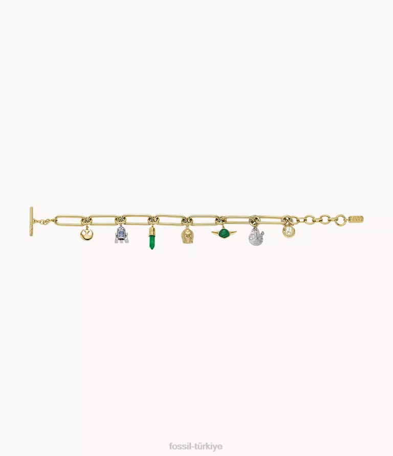 Fossil 6J04962 opal/yeşil acenturin/mavi emaye yıldız savaşları çekicilik bilezik takı kadınlar