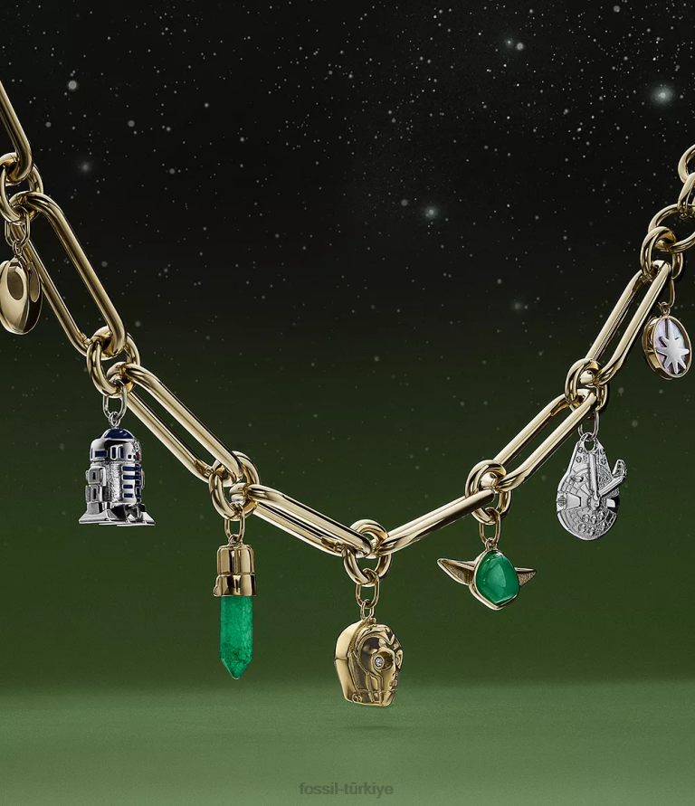 Fossil 6J04962 opal/yeşil acenturin/mavi emaye yıldız savaşları çekicilik bilezik takı kadınlar