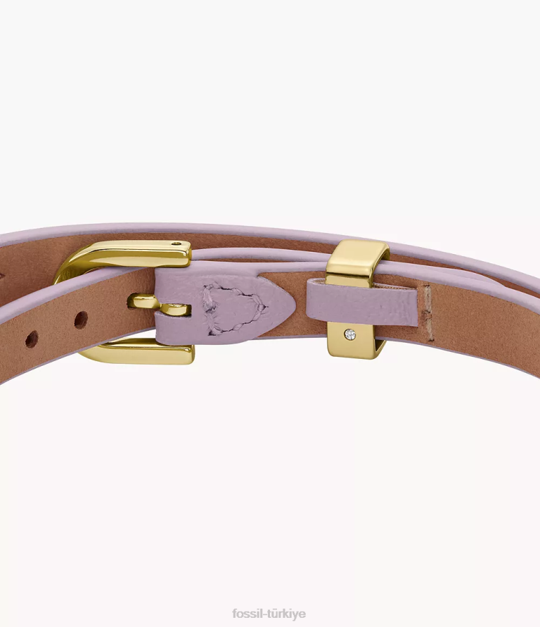Fossil 6J04968 lavanta miras d-link deri kayış bileklik takı kadınlar