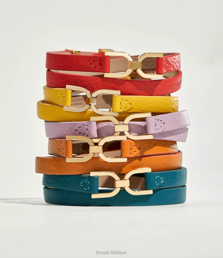 Fossil 6J04968 lavanta miras d-link deri kayış bileklik takı kadınlar