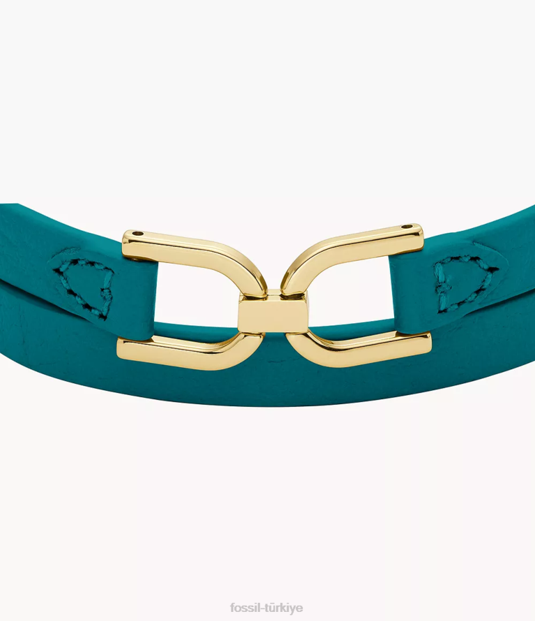 Fossil 6J04971 dumanlı mavi miras d-link deri kayış bileklik takı kadınlar