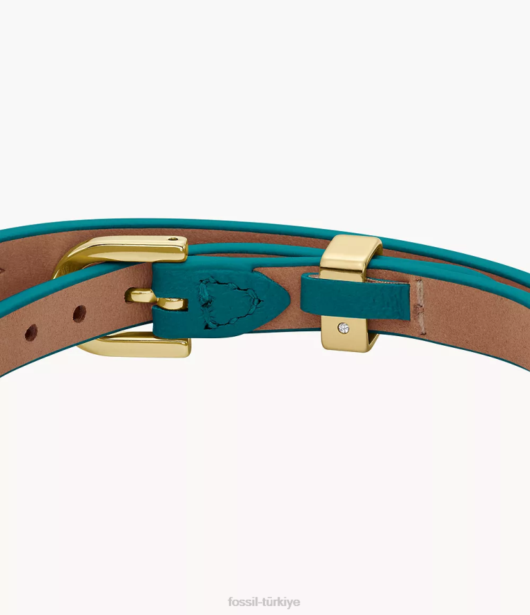 Fossil 6J04971 dumanlı mavi miras d-link deri kayış bileklik takı kadınlar