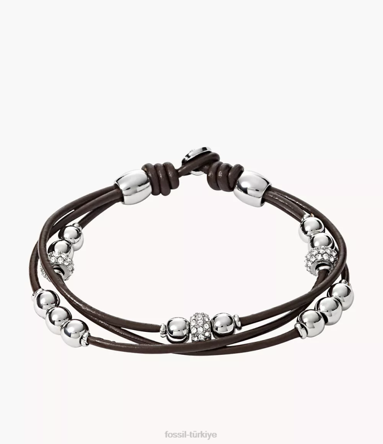 Fossil 6J04972 kahverengi sadie rondelle bileklik takı kadınlar