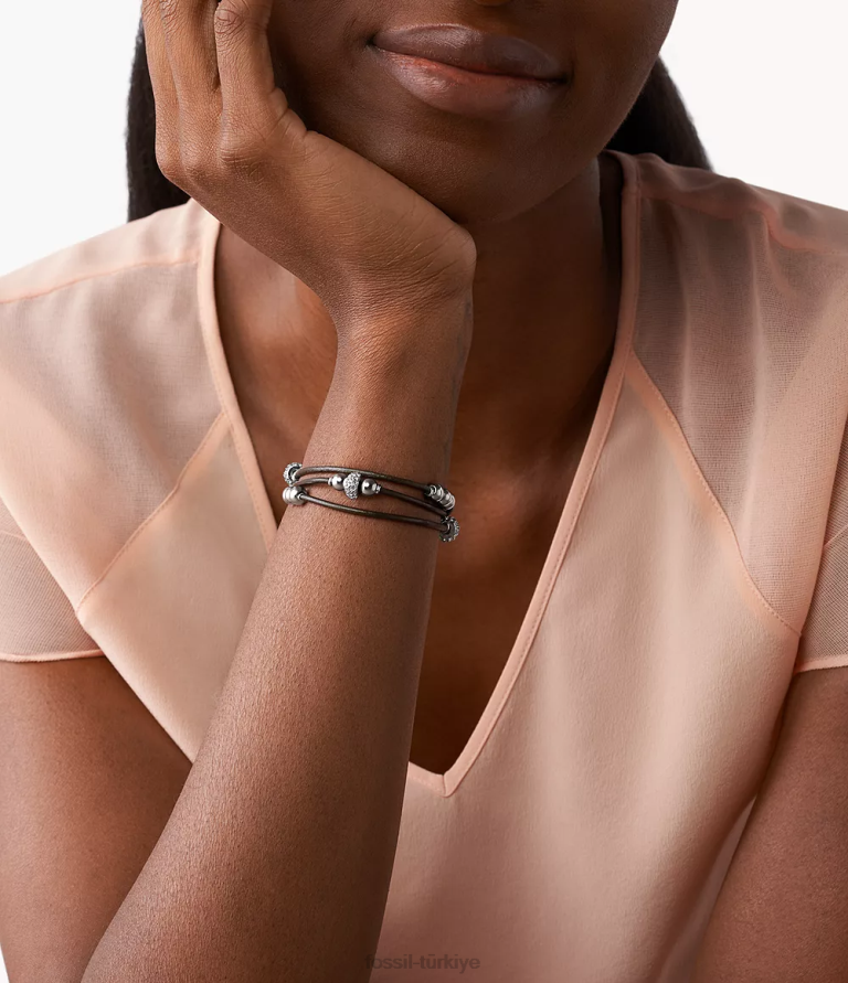 Fossil 6J04972 kahverengi sadie rondelle bileklik takı kadınlar