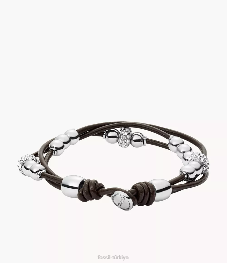 Fossil 6J04972 kahverengi sadie rondelle bileklik takı kadınlar