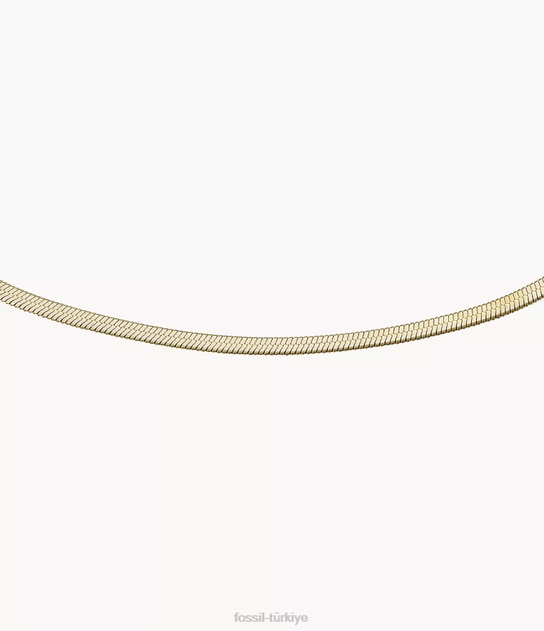 Fossil 6J04978 altın tonu tamamı yığılmış paslanmaz çelik zincir bileklik takı kadınlar