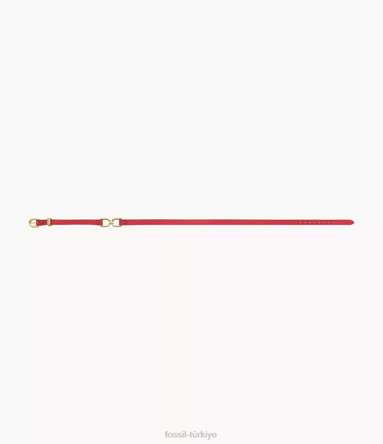 Fossil 6J04979 pembe miras d-link deri kayış bileklik takı kadınlar