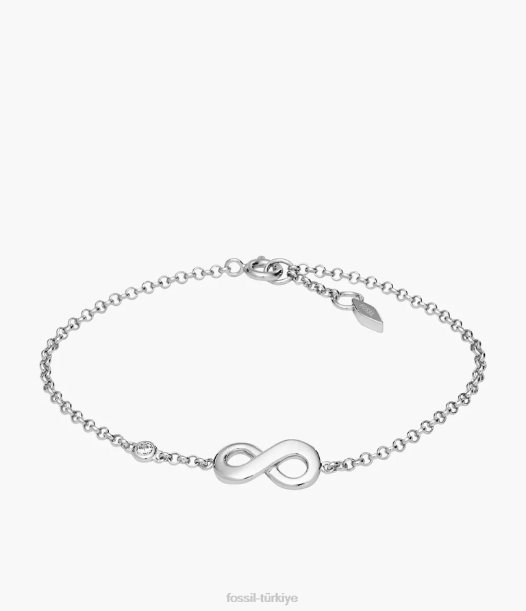 Fossil 6J04995 gümüş elliott sonsuz aşk sterlini kutulu bileklik takı kadınlar