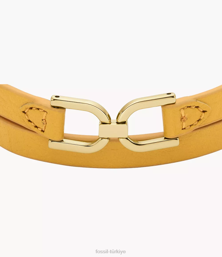 Fossil 6J04998 limon sarısı miras d-link deri kayış bileklik takı kadınlar