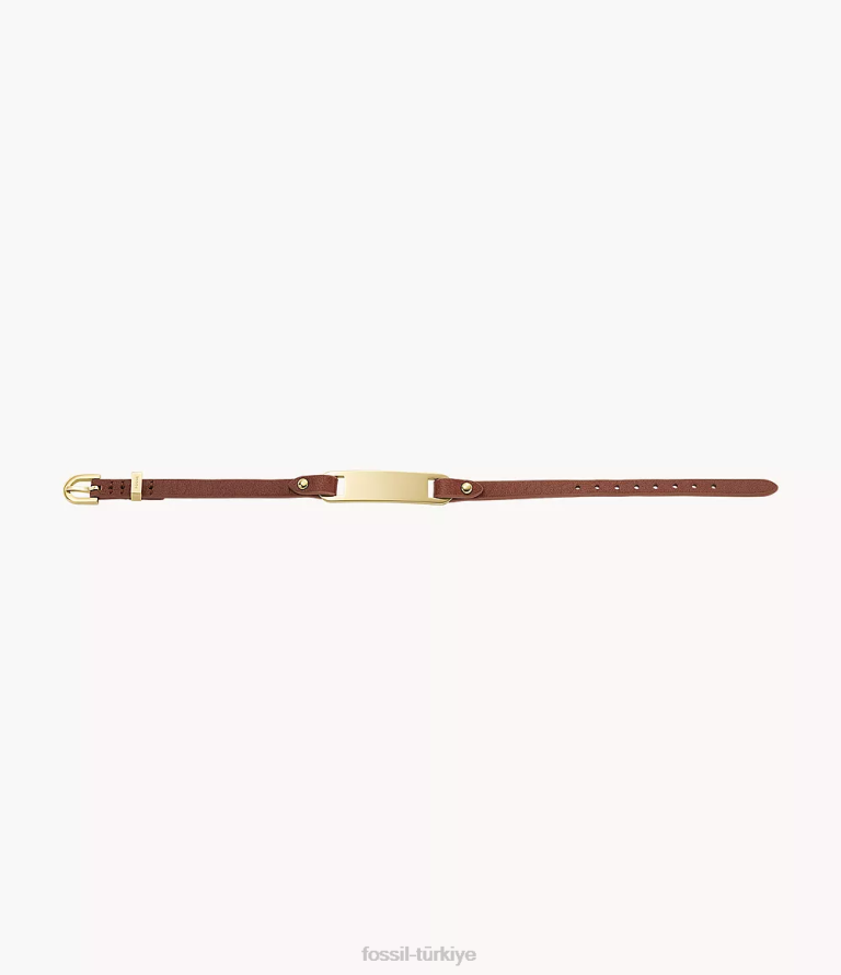 Fossil 6J04999 kahverengi miras plak deri kayış bilezik takı kadınlar