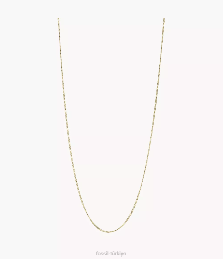 Fossil 6J041122 altın tonu corra oh çok sevimli kısa paslanmaz çelik zincir kolye takı kadınlar