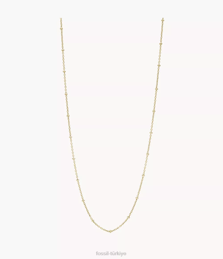 Fossil 6J041130 altın tonu corra oh çok sevimli uzun paslanmaz çelik zincir kolye takı kadınlar