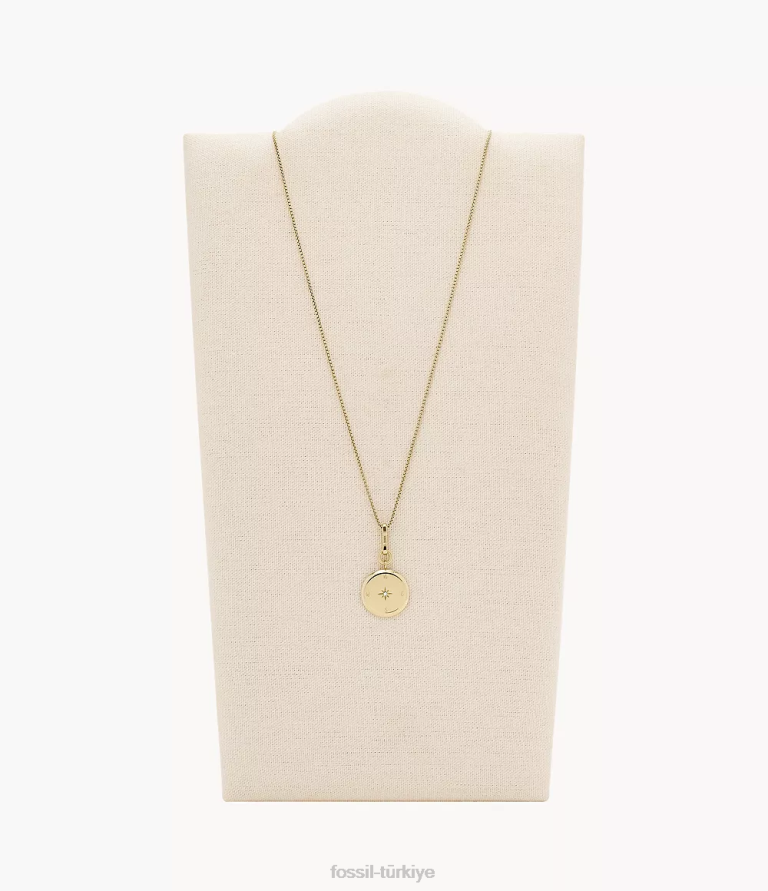 Fossil 6J041139 altın tonu Gürcistan yeni yıl niyetleri paslanmaz çelik kolye kolye takı kadınlar
