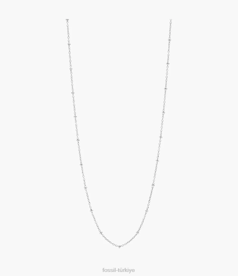 Fossil 6J041144 gümüş ton corra oh çok sevimli uzun paslanmaz çelik zincir kolye takı kadınlar