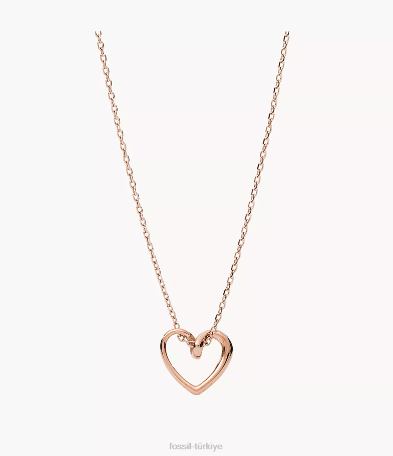 Fossil 6J041154 gül altın tonu paslanmaz çelik kolye kolye takı kadınlar