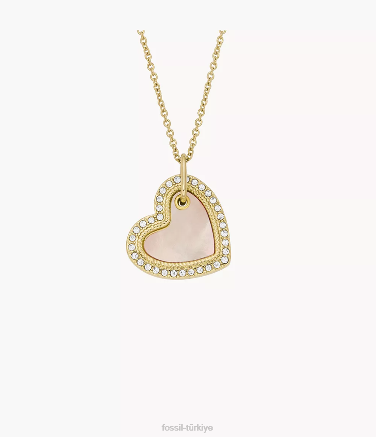 Fossil 6J041187 pembe sedef merritt kolye kolye takı kadınlar
