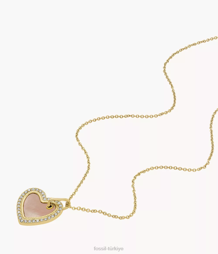 Fossil 6J041187 pembe sedef merritt kolye kolye takı kadınlar