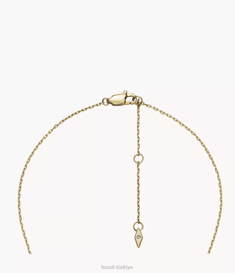 Fossil 6J041189 altın sutton simgeler paslanmaz çelik istasyon kolye takı kadınlar